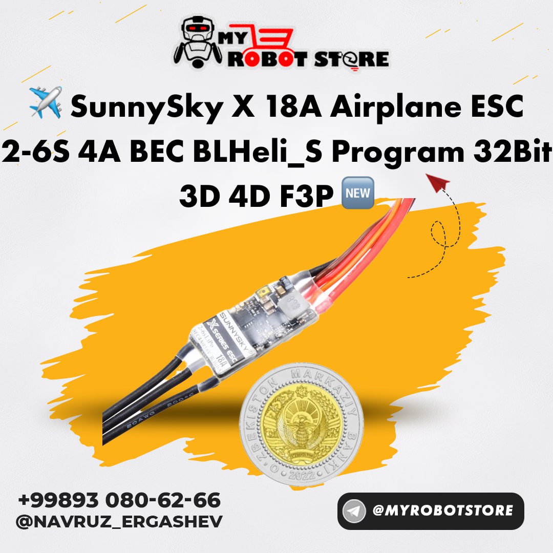 SunnySky X 18A Airplane ESC 2-6S 4A BEC BLHeli_S Program 32Bit 3D 4D F3