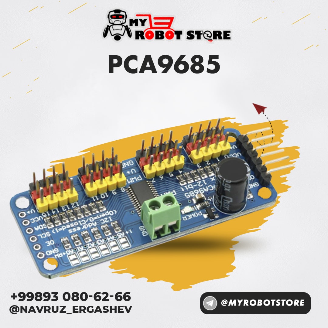 PCA9685-6-канальный 2-битный драйвер I2C серводвигателя для Arduino