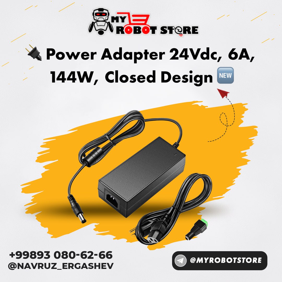 Power adapter 24Vdc, 6A, 144W, closed design